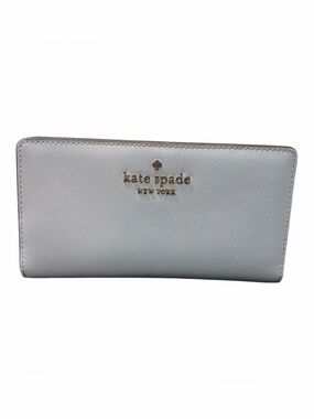 Kate Spade Staci Large Saffiano Leather Slim Bifold Pale Blue Wallet